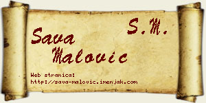 Sava Malović vizit kartica